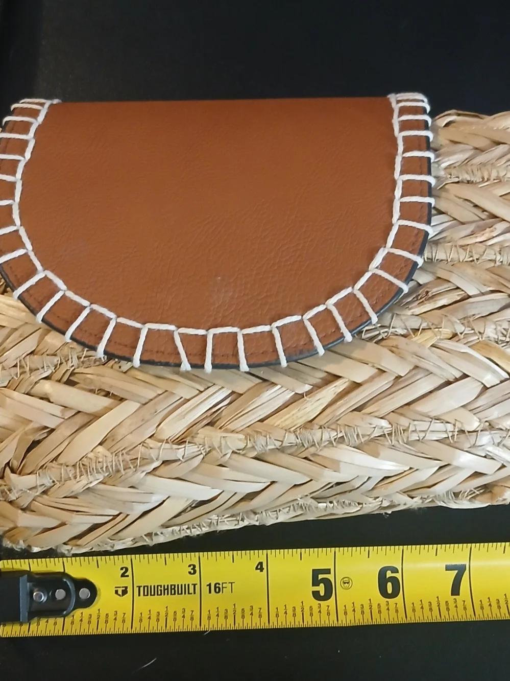 Universal Thread Brown Leather-Trim Woven Crossbody